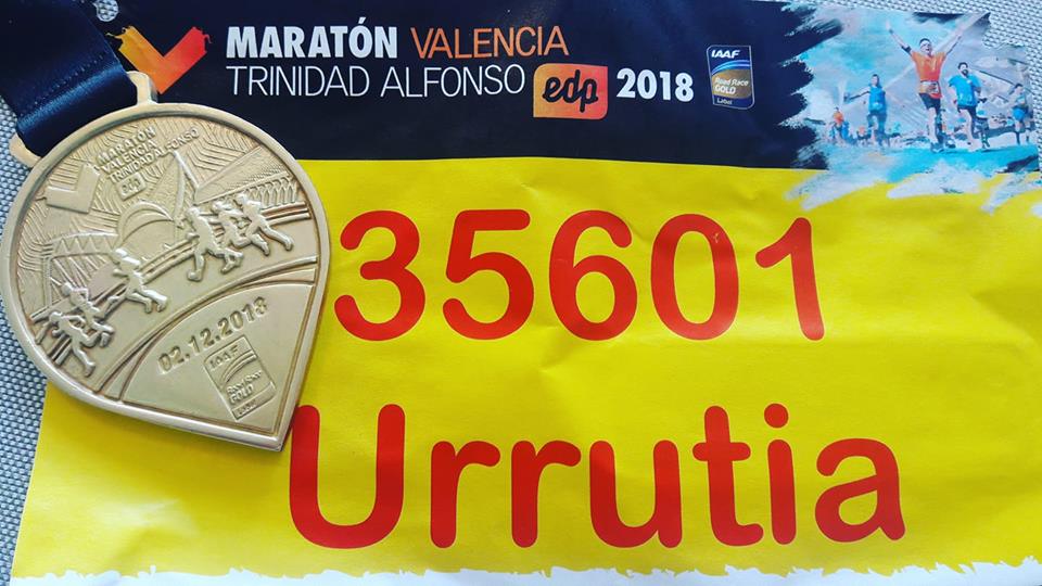 Muy buen resultado de Lujan Urrutia esta mañana en el Maratón de Valencia